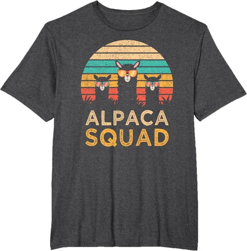 Vista 24 de Divertidas gafas de sol de escuadrón de alpaca Cool Alpacas Vintage Gift T-Shirt, Negro, S