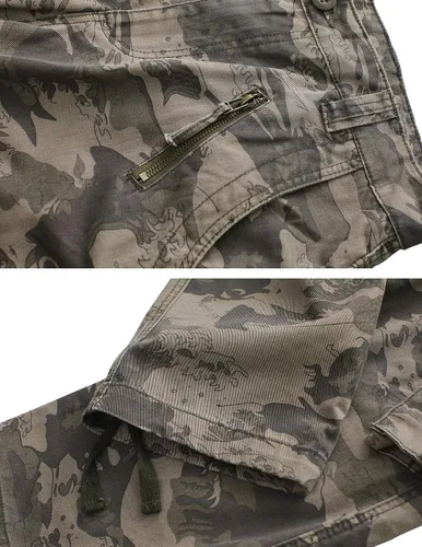 Vista 7 de TRGPSG Men's Wild Cargo Pants, Camo Pants Cotton Casual Work Hiking Pants with 8 Pockets(No Belt)
