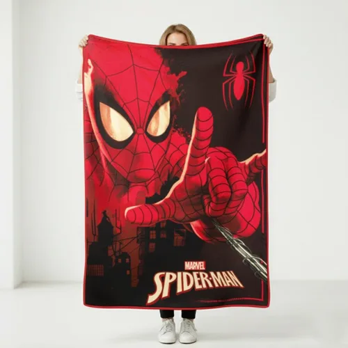 Vista 8 de Silver Buffalo Marvel Universe Spider-Man Spidey Close Up Web Shooter 45" x 60" Manta de forro polar, Manta suave y acogedora, 180 GSM