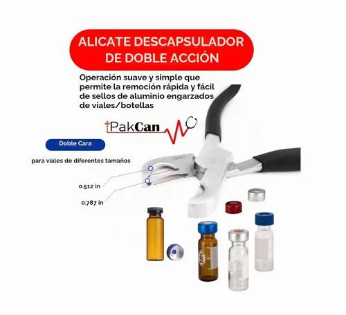 Vista 4 de Destapador de viales de doble acción para viales y botellas estriados de 11 mm y 20 mm