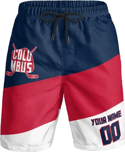 Vista 31 de Custom Hockey Men's Shorts Gifts for Men Casual City Youth Fans Sport Beach Shorts Add Name & Number Quick Dry