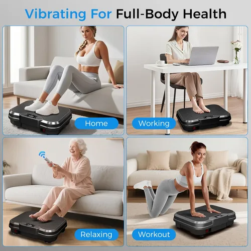 Vista 8 de AoraPulse Vibration Plate Exercise Machine with 9 Programs 250 Speeds
