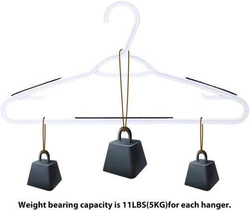 Vista 5 de Paquete de 30 perchas de plástico flexibles, ligeras, antideslizantes, perchas para ropa y trajes (negro)