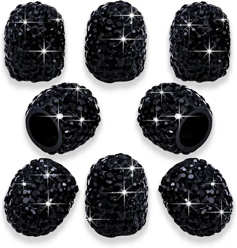 Vista 8 de 4 tapas de válvula de vástago de neumático de diamantes de cristal brillante, a prueba de polvo, tapas universales para válvulas de neumáticos