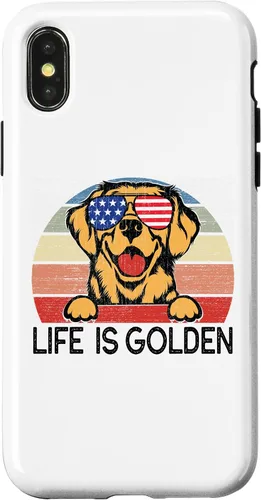 Vista 5 de Carcasa dorada para iPhone 12 mini Golden Retriever Dogs Life is Golden