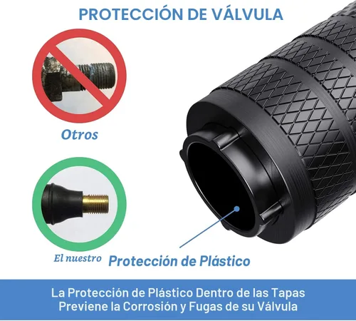 Vista 3 de CKAuto Tapones para válvula de neumático, aluminio negro, 4 unidades/paquete