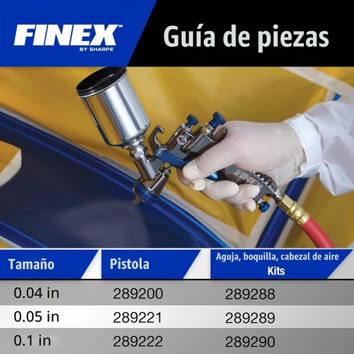 Vista 6 de Graco-Sharpe 289200A Mini pistola HVLP FX1000 para rociar pintura, 1,0 mm