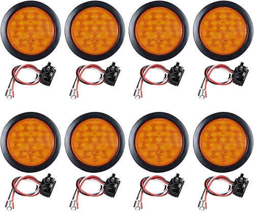 Vista 82 de Kit de tapones de cableado con cubierta de hule para luz trasera LED redonda de 4", 12 ledes, para RV, camioneta