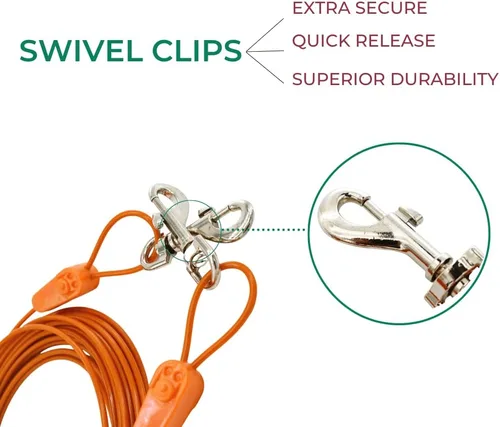 Vista 7 de Cable de amarre para perros IntelliLeash Products, múltiples longitudes y valoraciones de peso disponibles.
