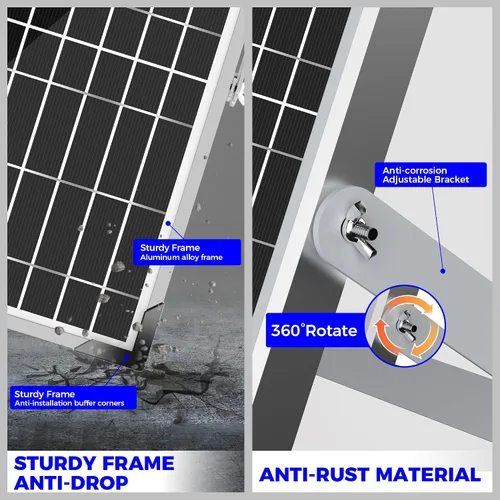 Vista 4 de Voltset - Cargador de batería solar de 10 W 12 V: mantenedor de panel solar para automóvil, barco - Cargador solar monocristalino impermeable
