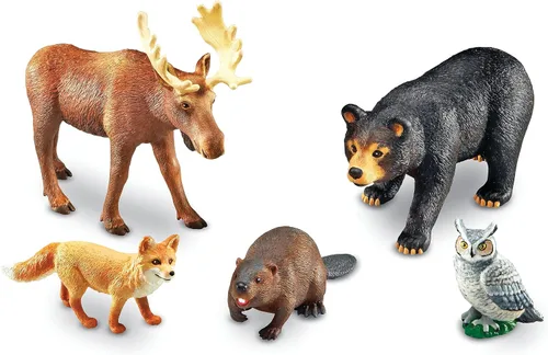Vista 6 de Animales del bosque grandes de Learning Resources - Habilidades motoras finas para niños, figuras escolares para niños, Montessori para niños