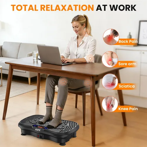 Vista 6 de AXV Placa de vibración para fitness, máquina de ejercicio, vibración, agitación, cuerpo completo, agitador, soporte vibrador, tabla para agitar