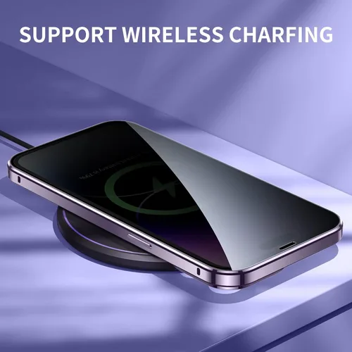 Vista 7 de Funda antiespía para iPhone 14 Pro Max, cubierta de vidrio templado de privacidad frontal y trasera de 360 grados, pantalla antiespía, absorción