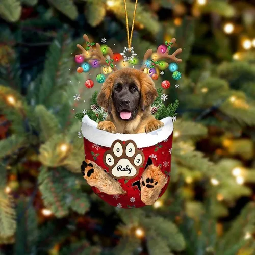 Vista 85 de Adornos personalizados de Pug cervatillo – Decoración personalizada para árbol de Navidad con patas de bolsillo de nieve