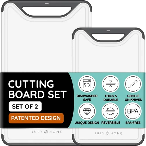 Vista 12 de Serveware Accessories Tablas de cortar para cocina, tabla de cortar de plástico, tabla de cortar apta para lavavajillas con ranuras para jugos