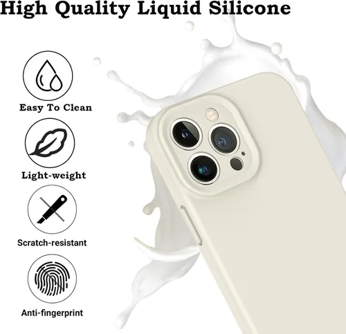Vista 2 de Funda para iPhone 12 Pro Max, silicona líquida a prueba de golpes mejorada [protección de cámara] forro de microfibra delgada y suave antiarañazos