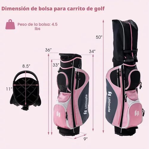 Vista 8 de Tangkula Juego completo de palos de golf para mujer, 9/10/12 piezas, juego de palos de golf con conductor de 460 cc, madera de calle e híbrido