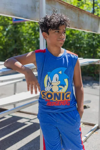 Vista 2 de SEGA Sonic The Hedgehog - Conjunto de 3 piezas, camiseta sin mangas