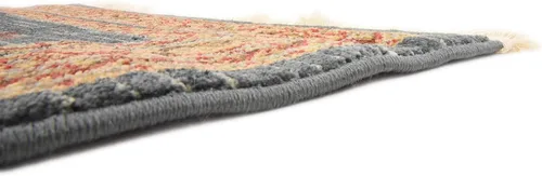 Vista 8 de Unique Loom Fars Collection - Alfombra moderna con diseño tribal de medallón con tonos naturales, 2 pies 7 pulgadas x 10 pies 0 pulgadas, azul
