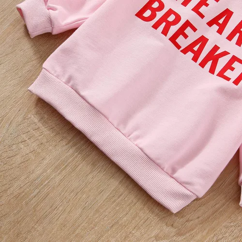 Vista 224 de Traje de San Valentín para bebé, niña, niño, traje de San Valentín, sudadera de manga larga con estampado de corazón