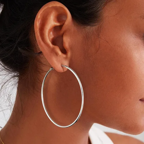 Vista 7 de Gacimy Gold Aretes de aro para mujer, chapados en oro real de 14 quilates, plata de ley 925 con poste de oro para mujer