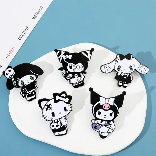 Vista 4 de Broche de gatito esmaltado con solapa Kawaii de dibujos animados Pins Ropa Mochila Decoración Accesorios Regalo para Niñas Niños Mujeres