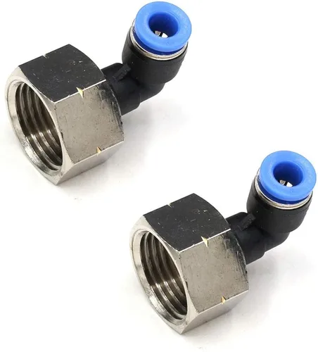 Vista 8 de CEKER 1/2 Codo Macho Conexiones de Líneas Aéreas de Empuje Ajustes de Conexión de Empuje de 90 Grados Ajustes de Aire, PL 1/2 Tubo Od x 1/2" NPT