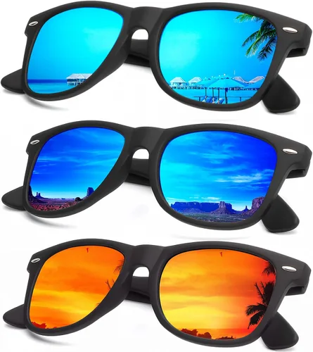 Vista 12 de KALIYADI - Gafas de sol polarizadas para hombres y mujeres unisex, marco semirretráctil, estilo retro, para conducir, con bloqueo UV