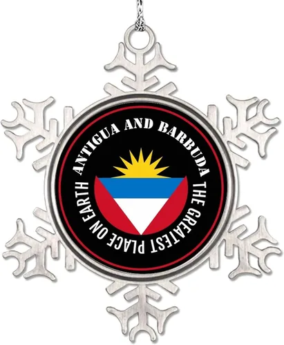 Vista 10 de Adornos de copo de nieve de Albania, adornos para árboles de Navidad, bandera de recuerdo de ciudad, adornos de Navidad personalizados, colgante