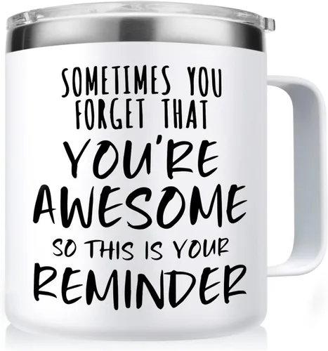 Vista 11 de NOWWISH Regalos para Ella, Taza de Café "Sometimes You Forget You're Awesome", Regalos Inspiradores, Regalos de Agradecimiento y Apreciación