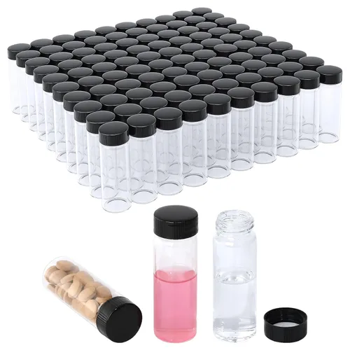 Vista 18 de Paquete de 20 Frascos de Vidrio Transparente de 0.135 fl oz con Tapas de Rosca, Frascos Pequeños para Líquidos para Aceite Esencial