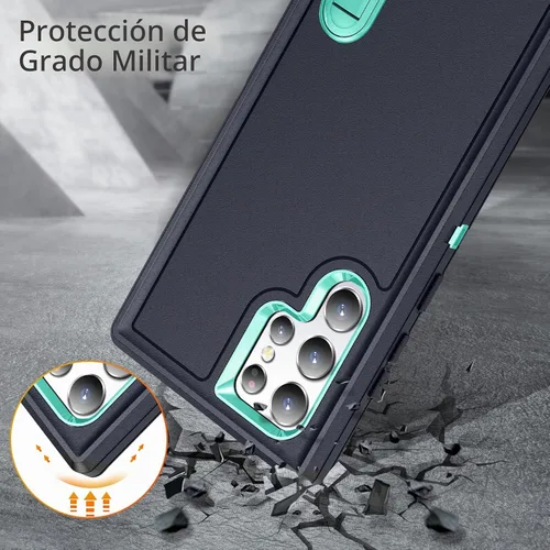 Vista 6 de BaHaHoues Funda para Samsung Galaxy S23 Ultra con soporte integrado, a prueba de golpes y caídas de grado militar para Galaxy S23 Ultra 5G