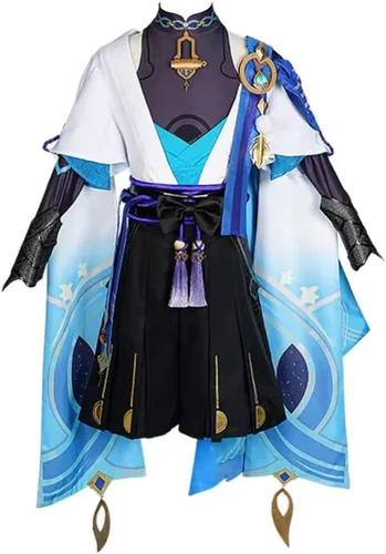 Vista 2 de Tkieio Scaramouche - Disfraz de cosplay de Kunikuzushi, uniforme de juego de rol, conjunto completo para Halloween