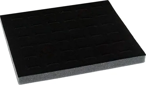 Vista 6 de Caja de almacenamiento de joyas, con vidrio en la parte superior. Caja con 36ranuras para anillos
