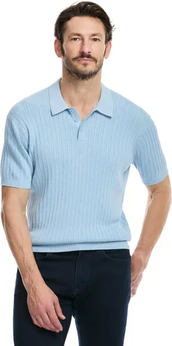 Vista 6 de SAKS Fifth Avenue Polo de punto acanalado con textura vertical de manga corta para hombre
