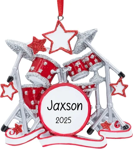 Vista 7 de Adorno de Navidad personalizado de guitarra acústica para instrumento musical 2026 Adorno de guitarra acústica de madera para árbol de Navidad