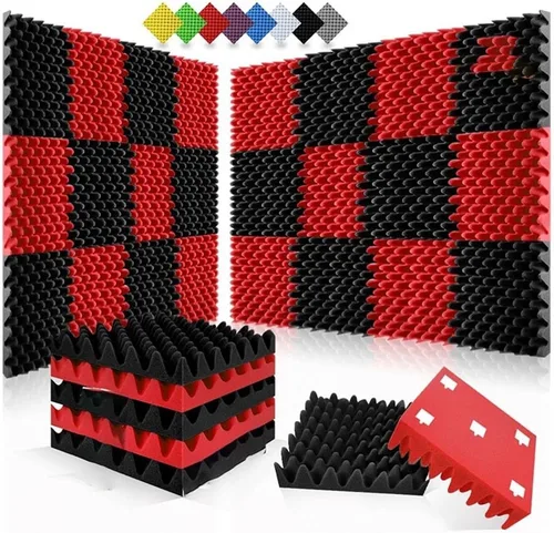 Vista 2 de 12 Pcs Egg Crate Acoustic Foam Panels Studio Acoustic Sponge Sound Proof Wall, Sound Insulation Foam Panels Ceiling(Black)