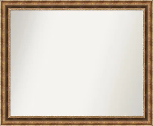 Vista 56 de Amanti Art Espejo de pared personalizado no biselado (25 x 25 pulgadas), marco de bronce acentuado, varios tamaños personalizados, espejo de baño