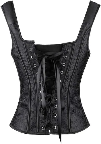 Vista 3 de Kimring Corsé gótico de jacquard con tirantes para el hombro para mujer
