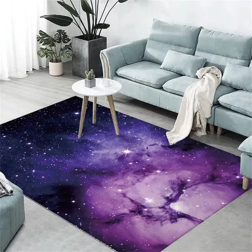 Vista 34 de Alfombra de espacio exterior para habitación de niños, 3 x 5 pies, alfombra Galaxy para dormitorio de niños, suave, antideslizante, sistema solar