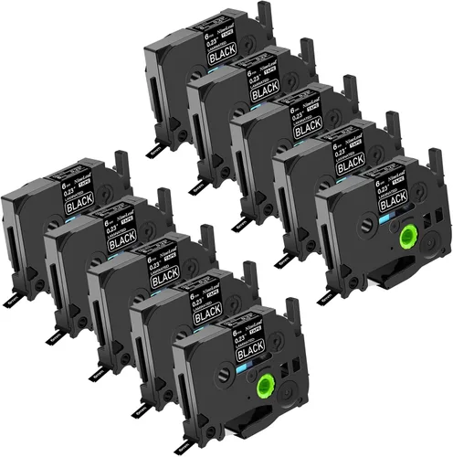 Vista 14 de NineLeaf Paquete de 10 cintas compatibles con Brother TZe-334 TZe334 TZ-334 TZ334 de 0.472 in, 1/2 pulgadas, 0.47 pulgadas, oro sobre negro, trabajo
