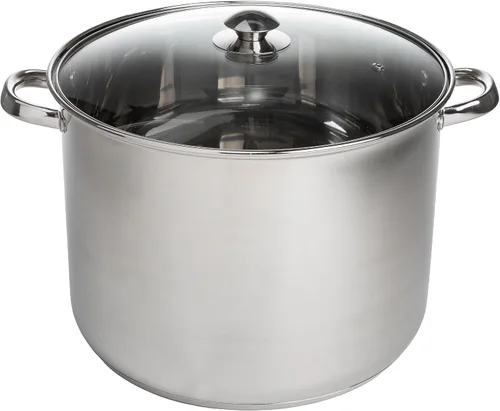 Vista 11 de Olla sopera de acero inoxidable Ecolution, olla de cocina lista para inducción con tapa de vidrio, apta para horno, olla de sopa apta