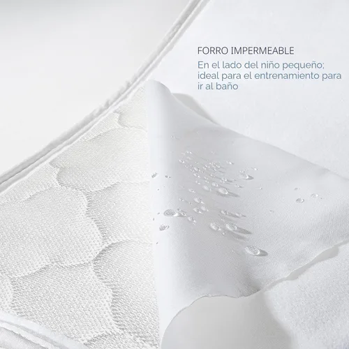 Vista 7 de HALO DreamWeave Colchón de cuna y para niños pequeños - 100% colchón transpirable y núcleo, diseño de 2 etapas de doble cara, funda lavable a
