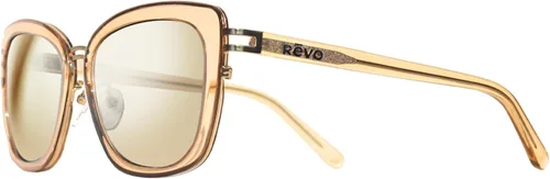 Vista 11 de Revo Gafas de sol Eva: lente polarizada con montura ojo de gato con detalles de acero inoxidable Marco negro con lente de accionamiento
