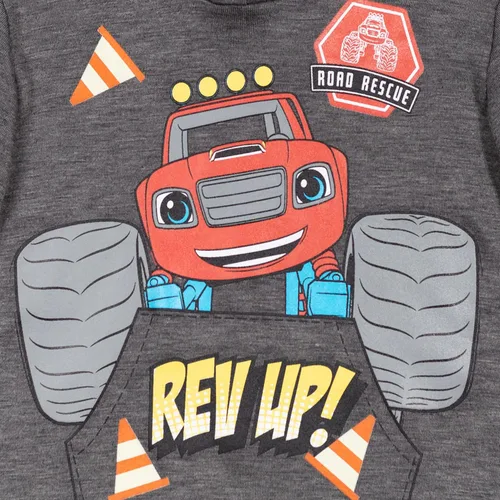 Vista 3 de Blaze and the Monster Machines Zeg Stripes Pickle - Conjunto de sudadera con capucha y pantalones deportivos para niños pequeños a grandes