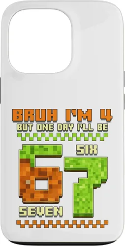 Vista 10 de Bruh I'm 4 But One-Day I'll Be 67 Retro 4th Birthday Kids Case for iPhone 17
