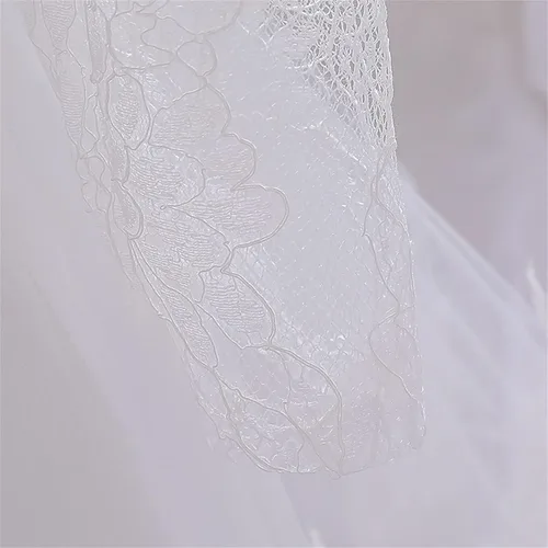 Vista 7 de Vestidos con vuelo para niñas y bebés con volantes de manga larga de encaje con lazo, vestidos de flores para desfiles, fiestas, bodas