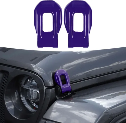Vista 12 de RT-TCZ Cubierta de pestillo de capó, soportes exteriores de bloqueo de capó, accesorios de decoración de ABS para Jeep Wrangler JL JLU y Gladiator