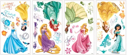 Vista 4 de RoomMates Disney Princess Royal Debut - Calcomanías de pared para despegar y pegar, RMK2199SCS