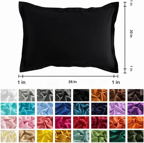 Vista 4 de NTBAY - Juego de 2 fundas de almohada estándar, microfibra, color negro